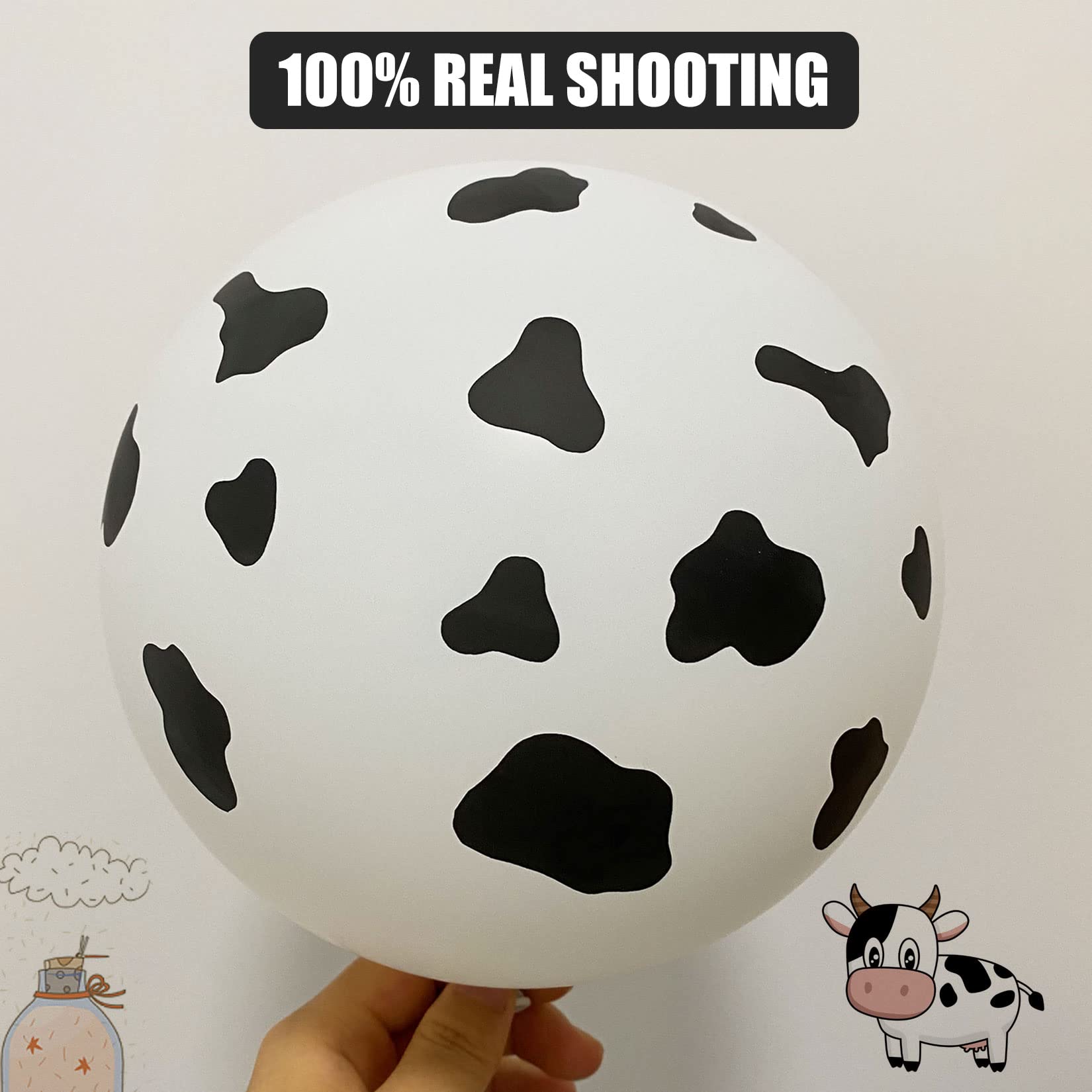 Cow Balloons 26pcs Cow Print Balloon Giant Cow Shape Mylar Foil Balloon Set For Western Cowboy Farm Animal Ballons Globos Vaca Cow Themed Party Decorations Baby Shower Girl Boy 1st Birthday Supplies