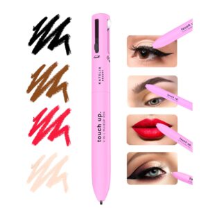 katelia beauty 4 in 1 makeup pen - refillable makeup pen for easy travel - portable makeup set with colored eyeliner, brow & lip liner & highlighter - cruelty-free beauty, paraben-free makeup pen