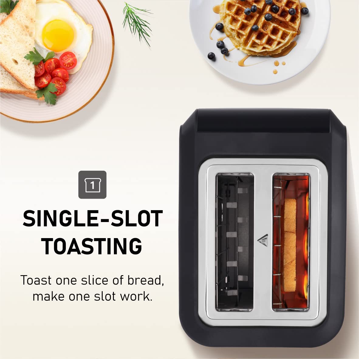 Touch Screen Toaster 2 Slice, KETIAN Bagel English Muffins Toast Pastry Waffles Grain Sweet Bread Toaster, Extra Wide Slots Single Slot Toasting Automatic Lifting, 1400w