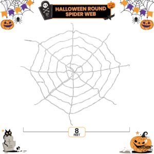 KatchOn, Halloween Spider Web Outdoor - Large, 8 Feet | Spider Web Rope | Round Rope Spider Web Decoration, Spider Webs Halloween Decorations | Halloween Party Decorations, Halloween Yard Decorations