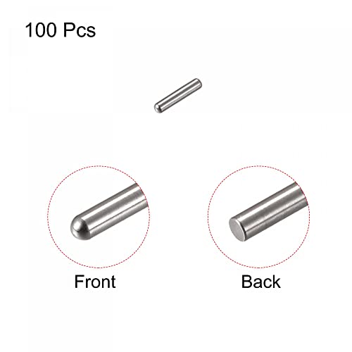 uxcell 1.2x8mm Dowel Pins, 100pcs 304 Stainless Steel Round Head Flat Chamfered End Dowel Pin Bunk Bed Pins Shelf Pegs Support Shelves Fasten Elements