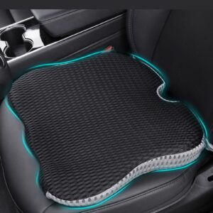 car coccyx seat cushion pad for sciatica tailbone pain relief, heightening wedge booster seat cushion for short people driving, truck driver, for office chair, wheelchair (black white)