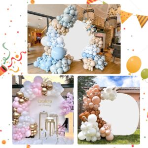 White Round Backdrop 6x6ft Circle Arch Stand Photo Photography Background Wall for Birthday Baby Shower Wedding Decorations