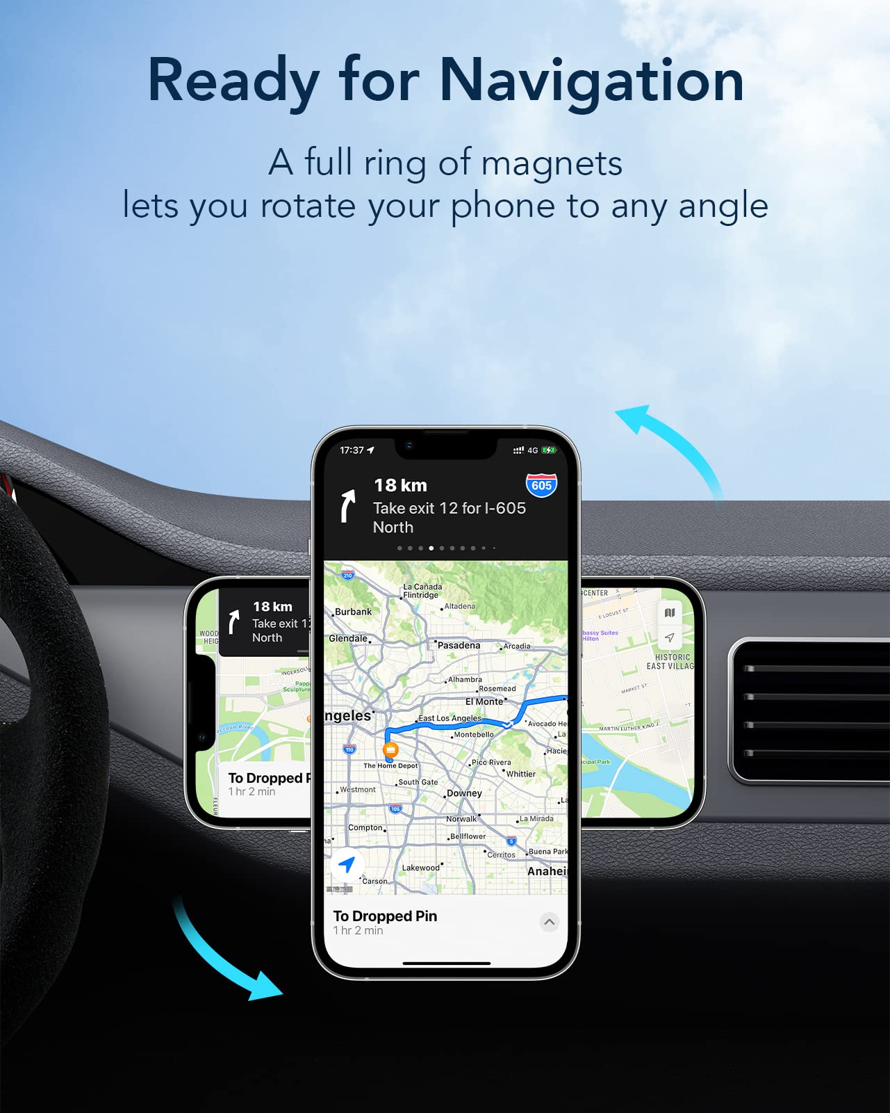 Magnetic Wireless Car Charger, TERYTH Fast Charging 360° Adjustable Auto Alignment Magnetic Car Mount, Air Vent Car Phone Holder Compatible with-Mag Safe iPhone 12/13 /14 Pro Max Mini