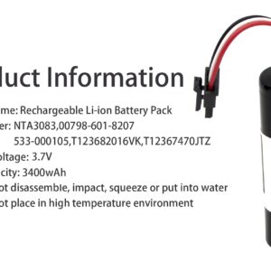 Gikysuiz Replacement Battery for Logitech UE Boom/UE Boom2/UE Blast/UE Boom 3 Wireless Bluetooth Speaker fits Part No Logitech S-00151/S-00122/S-00170/S-00166 3400mAh/3.7V