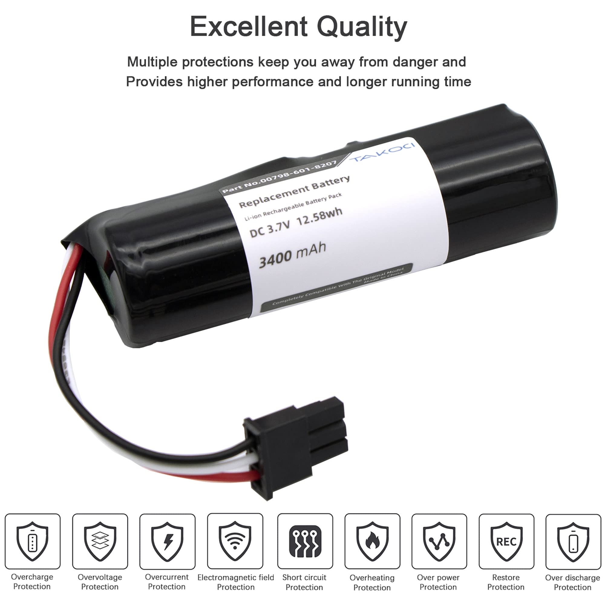 Gikysuiz Replacement Battery for Logitech UE Boom/UE Boom2/UE Blast/UE Boom 3 Wireless Bluetooth Speaker fits Part No Logitech S-00151/S-00122/S-00170/S-00166 3400mAh/3.7V