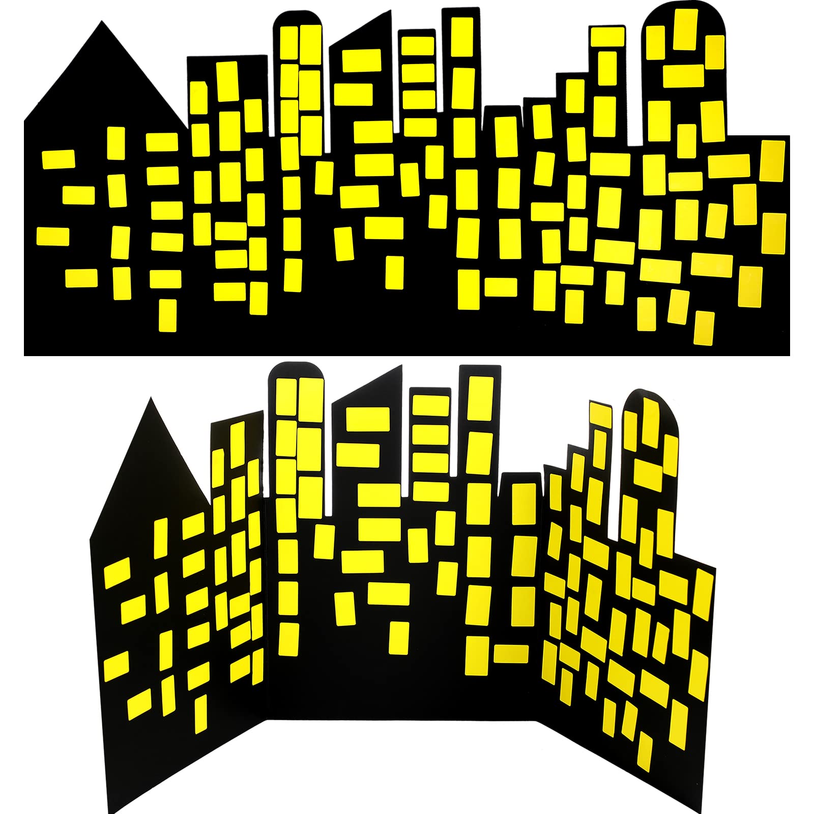 City Skyline Backdrops Hero Backdrop with 2 Pcs Yellow Stickers DIY Hero Background for Kid Backdrop City Skyline Buildings Photography Background Hero Birthday Party Decor Supplies Baby Shower