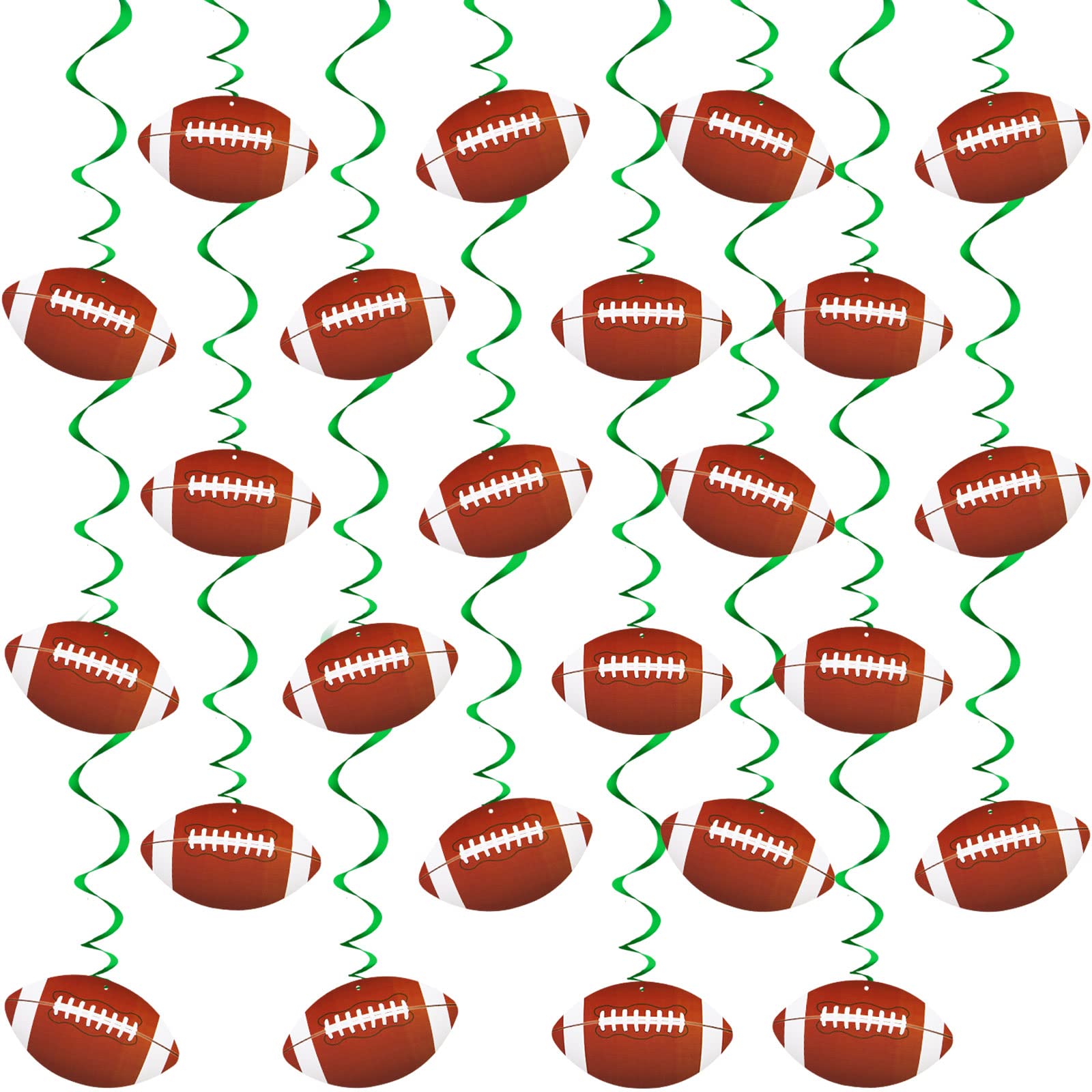 Gersoniel 30 Sets Football Party Decorations Football Hanging Swirls 2024 Football Birthday Decorations Game Day Sports Theme Party Supplies Indoor Outdoor Decor