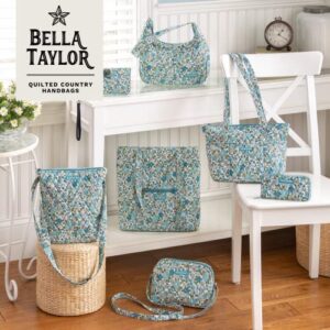Bella Taylor Cell Phone Wristlet Wallet for Women with Smartphone Pocket and RFID Protection, Delicate Floral Blue