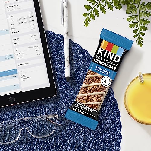 KIND Breakfast Cereal Bars, Gluten Free Snacks, Chocolate with Almonds, 9.3oz Box (6 Bars)