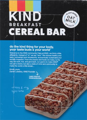 KIND Breakfast Cereal Bars, Gluten Free Snacks, Chocolate with Almonds, 9.3oz Box (6 Bars)