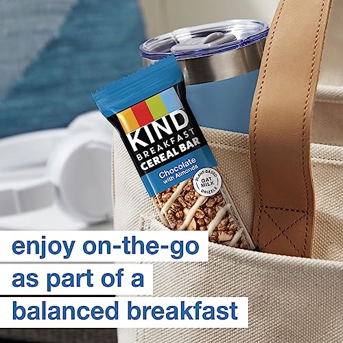 KIND Breakfast Cereal Bars, Gluten Free Snacks, Chocolate with Almonds, 9.3oz Box (6 Bars)