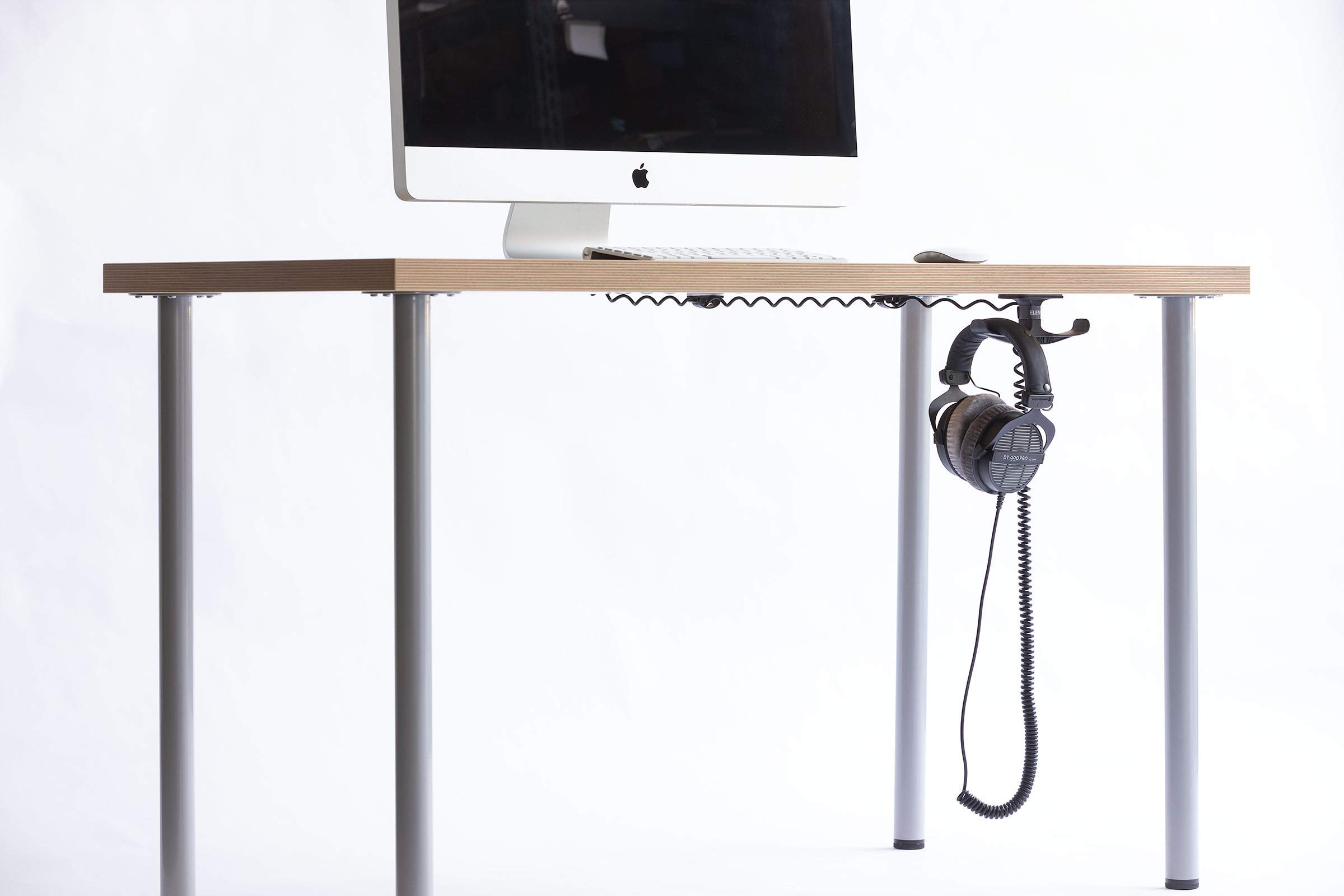 Elevation Lab The Anchor Pro (2-Pack) - Extra Strong Under-Desk Headphone Stand Mount with Built-in Cord Management
