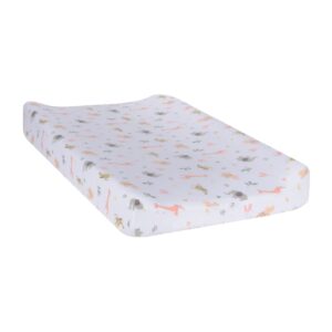 trend lab sweet jungle 100% soft cotton percale changing pad cover, fits a standard changing pads
