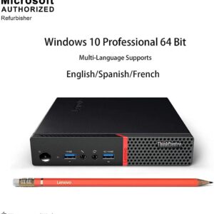 Lenovo ThinkCentre M700q Desktop Mini Computer Intel i5-6500T 4K, 32GB DDR4 RAM New 512GB SSD, Built-in AX210 Wi-Fi 6E, HDMI Win10 Pro, Wireless Keyboard with Touchpad, HTPC Combination(Renewed)