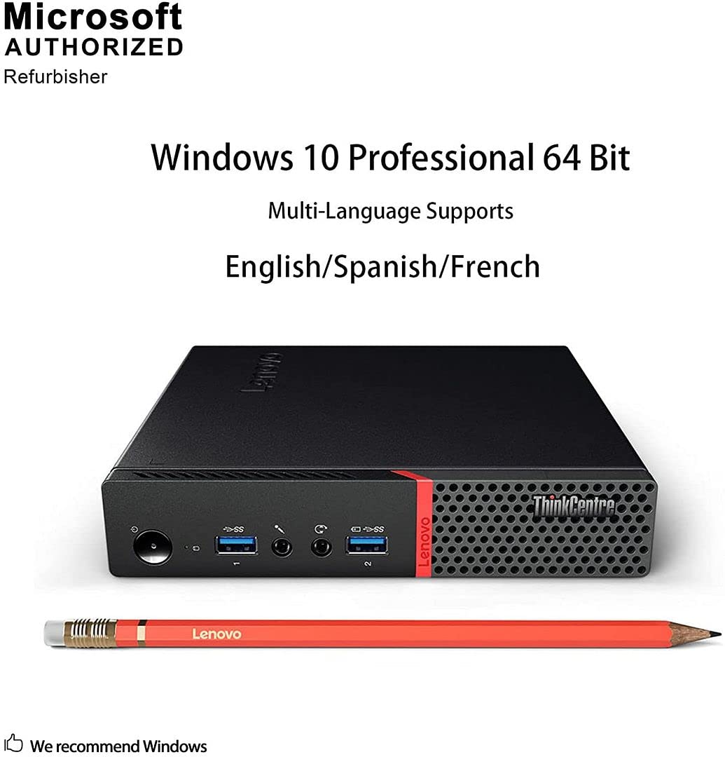 Lenovo ThinkCentre M700q Desktop Mini Computer Intel i5-6500T 4K, 32GB DDR4 RAM New 512GB SSD, Built-in AX210 Wi-Fi 6E, HDMI Win10 Pro, Wireless Keyboard with Touchpad, HTPC Combination(Renewed)