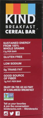 KIND Breakfast Cereal Bars, Gluten Free Snacks, Cinnamon with Almonds, 9.3oz Box (6 Bars)