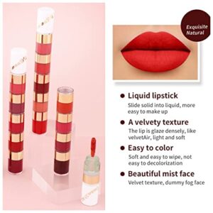 Kusslippe 20 Colors Waterproof Matte Liquid Lipstick Set, Mini Long Lasting 24 Hours Non-Stick Cup Velvet Lip Gloss Kit, Highly-Pigmented Nude Red Liquid Lipstick Makeup Sets for Women