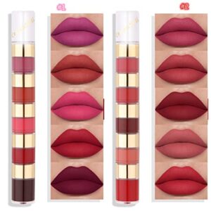 Kusslippe 20 Colors Waterproof Matte Liquid Lipstick Set, Mini Long Lasting 24 Hours Non-Stick Cup Velvet Lip Gloss Kit, Highly-Pigmented Nude Red Liquid Lipstick Makeup Sets for Women