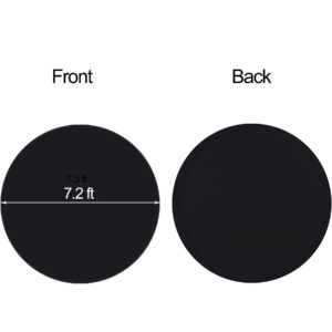 7.2ft Wrinkle Free Black Round Backdrop Cover for Circle Arch Stand, Circle Background Covers for Wedding Halloween Photography Birthday Party Background