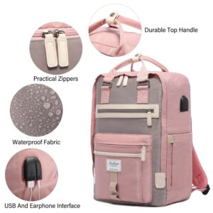 LOVEVOOK Laptop Backpack for Women Waterproof Travel Backpack with USB Charging Port 15.6 Inch