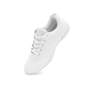 ysmiih white cheer shoes women cheerleading walking sneakers girls tennis dance shoes (white,8