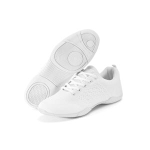 YSMIIH White Cheer Shoes Women Cheerleading Walking Sneakers Girls Tennis Dance Shoes (White,8