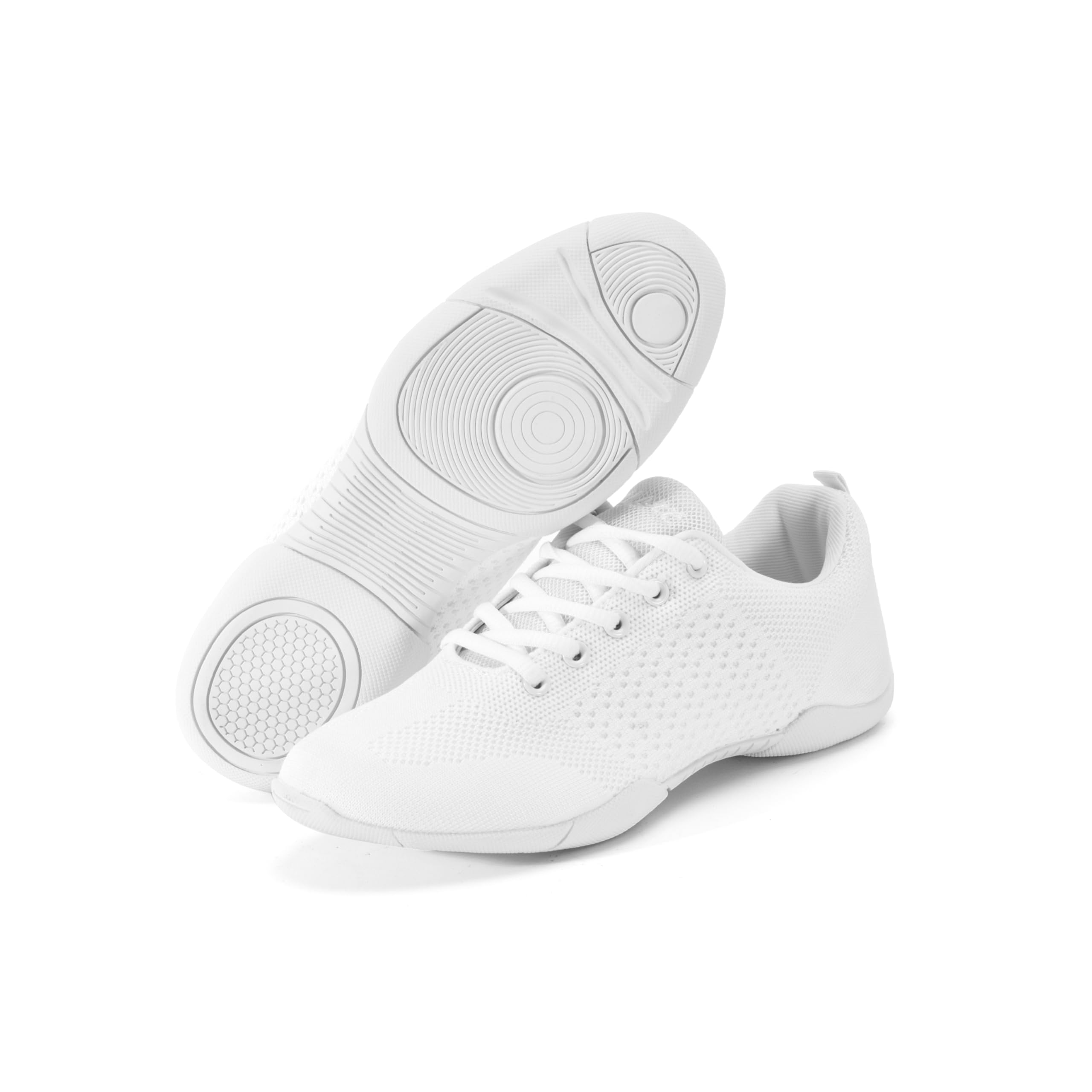 YSMIIH White Cheer Shoes Women Cheerleading Walking Sneakers Girls Tennis Dance Shoes (White,8