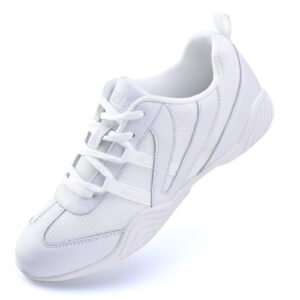 jituue white women cheer shoes walking girls tennis soft dance cheerleading sneakers(white,8