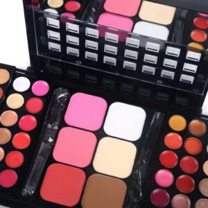 Full Makeup Kit with Applicator - 78 Color Cosmetic Gift Set Include Eyeshadow/Lipstick/Blush/Contour/Concealer, Mascara, Lip Liner, Eyeshadow Primer, Eyebrow Powder, Sponge and 8pcs Makeup Brush