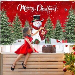 Christmas Backdrop Merry Christmas Party Decoration Christmas Photo Banner Signs Xmas Photography Background Photo Props for Winter New Year Xmas Eve Family Party Decoration Supplies (Snowman)