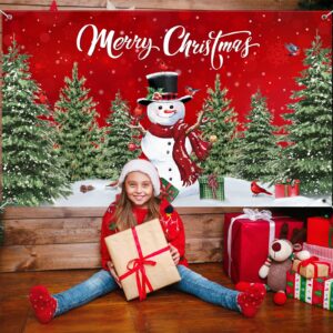 Christmas Backdrop Merry Christmas Party Decoration Christmas Photo Banner Signs Xmas Photography Background Photo Props for Winter New Year Xmas Eve Family Party Decoration Supplies (Snowman)