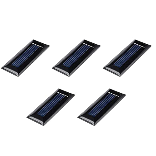 DMiotech 5 Pack 0.5V 80mA 55mm x 21mm Mini Solar Panel Cell for DIY Electric Power Project