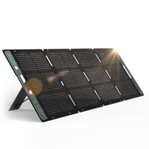 acacia 120w portable and fodable solar panel for 300/500/1000/1500w power station,solar charger with ajustable kickstand,a+ monocrystalline pv cell and waterproof ip67 for rv, off grid system,camping