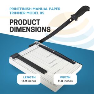 PrintFinish Paper Trimmer 10 to 12 Sheet Capacity, Good for Office, School or Business, Max Cutting Size 14.9 x 11.8in