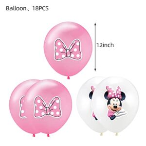 18pcs Minnie Mickey Mouse Birthday Party Balloons, Minnie Mickey Mouse Party Balloons Kids Party Supplies Decorations Favors (Balloons 18pcs)