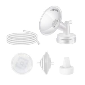 begical pump parts compatible with spectra s2 s1 9 plus motif luna amada mya breastpump, incl 18mm flange white valve tubing backflow protector flange cover, replace original pump accessories