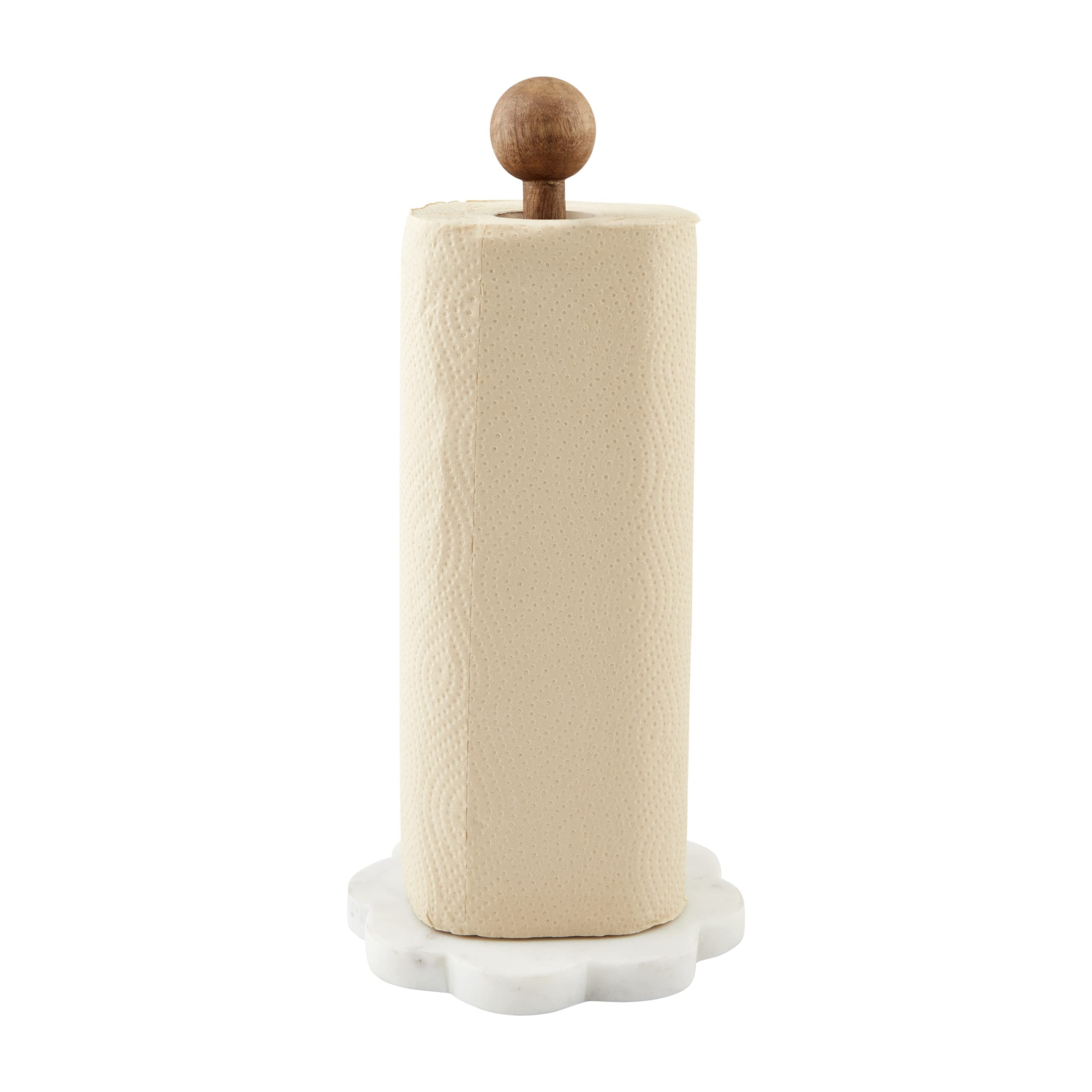 Mud Pie Paper Towel Holder, 13" x 6.5" dia, White