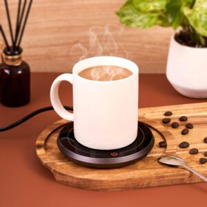 Nouvati Mug Warmer/Candle Warmer Plate/Coffee Warmer for Desk Auto Shut Off: Excellent Heating, 2 Heating Modes, Safety Features, Sleek & Compact Design; Tea Warmer (Space Grey) 2.0