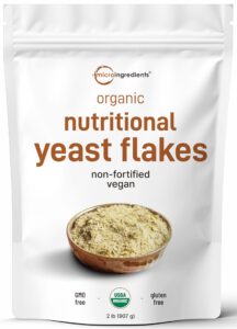 organic non-fortified nutritional yeast flakes, 2 pounds | rich in vegan protein, b vitamins & beta-glucans | keto friendly, dairy free cheese substitute, non-gmo, gluten free