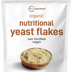 Organic Non-Fortified Nutritional Yeast Flakes, 2 Pounds | Rich in Vegan Protein, B Vitamins & Beta-glucans | Keto Friendly, Dairy Free Cheese Substitute, Non-GMO, Gluten Free