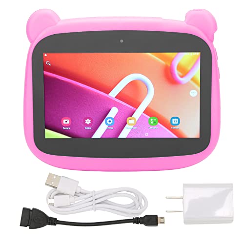 Dpofirs Kids Tablet Gifts, 7in HD Tablet for Boys Girls, 2GB RAM 32GB ROM Android 10.0 Toddler Tablet, Bluetooth, WiFi, GPS, Dual Camera, Android Tablet PC Gifts for Christmas(Pink)