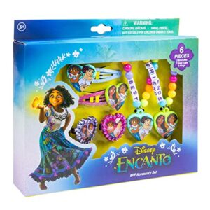 luv her encanto girls bff 6 piece toy jewelry box set with 2 rings, 2 bead bracelets and snap hair clips ages 3+