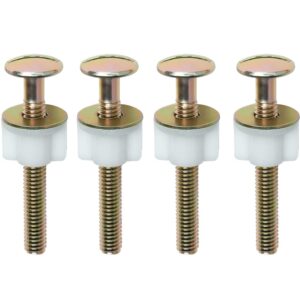 4 pcs toilet seat screws, universal toilet seat hinge bolts and screw, with plastic nuts and metal washers replacement parts for top mount toilet seat hinges