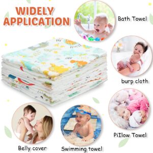 12 Pieces Muslin Baby Burp Cloths Muslin Washcloths 10 x 20 Inches 6 Layers Soft Absorbent Cotton Burp Rags Burping Cloths Unisex Spit up Rags Muslin Newborn Towel for for Babies Boys and Girls