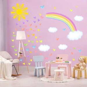colorful rainbow wall decals sun cloud wall decals colorful heart wall stickers watercolor yellow sun decal large rainbow wall stickers for girls room kids bedroom nursery decor