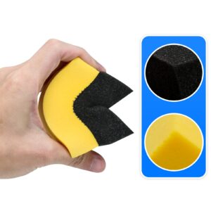 Unlorspy 6 Pcs Tire Applicator Dressing Shine Sponge, Tire Dressing Applicator Pads, Color Polishing Sponge for Car Glass, Painted Steel & Porcelain