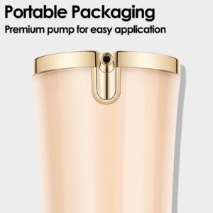 FOCALLURE PerfectBase Lasting Poreless Liquid Foundation, Medium to Full Coverage with Matte Finish, Covers Blemishes & Under-Eye Circles for All Skin Types, CP02 CREAM