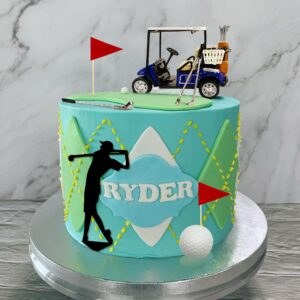 Golf Cake Decorations Heading for The Blue Cake Topper Birthday Decorations for Golfers with Cart Flag Golf Ball for Men Sport Golf Theme Party Supply