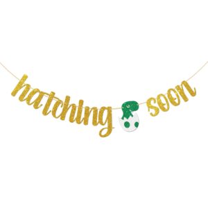 dalaber hatching soon banner, dinosaur baby shower decorations for boy, dinosaur party supplies, welcome baby banner, kids 1st birthday party supplies